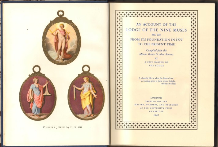 Image for An Account of the Lodge of the Nine Muses No.235 From Its Foundation in 1777 to the Present Time.