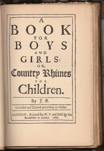 Image for A Book for Boys and Girls; Or, Country Rhymes for Children. By John Bunyan. Being A Facsimile Of The Unique First Edition, Published In 1686, Deposited In The British Museum. With And Introduction, Giving An Account Of The Work, By Rev. John Brown...