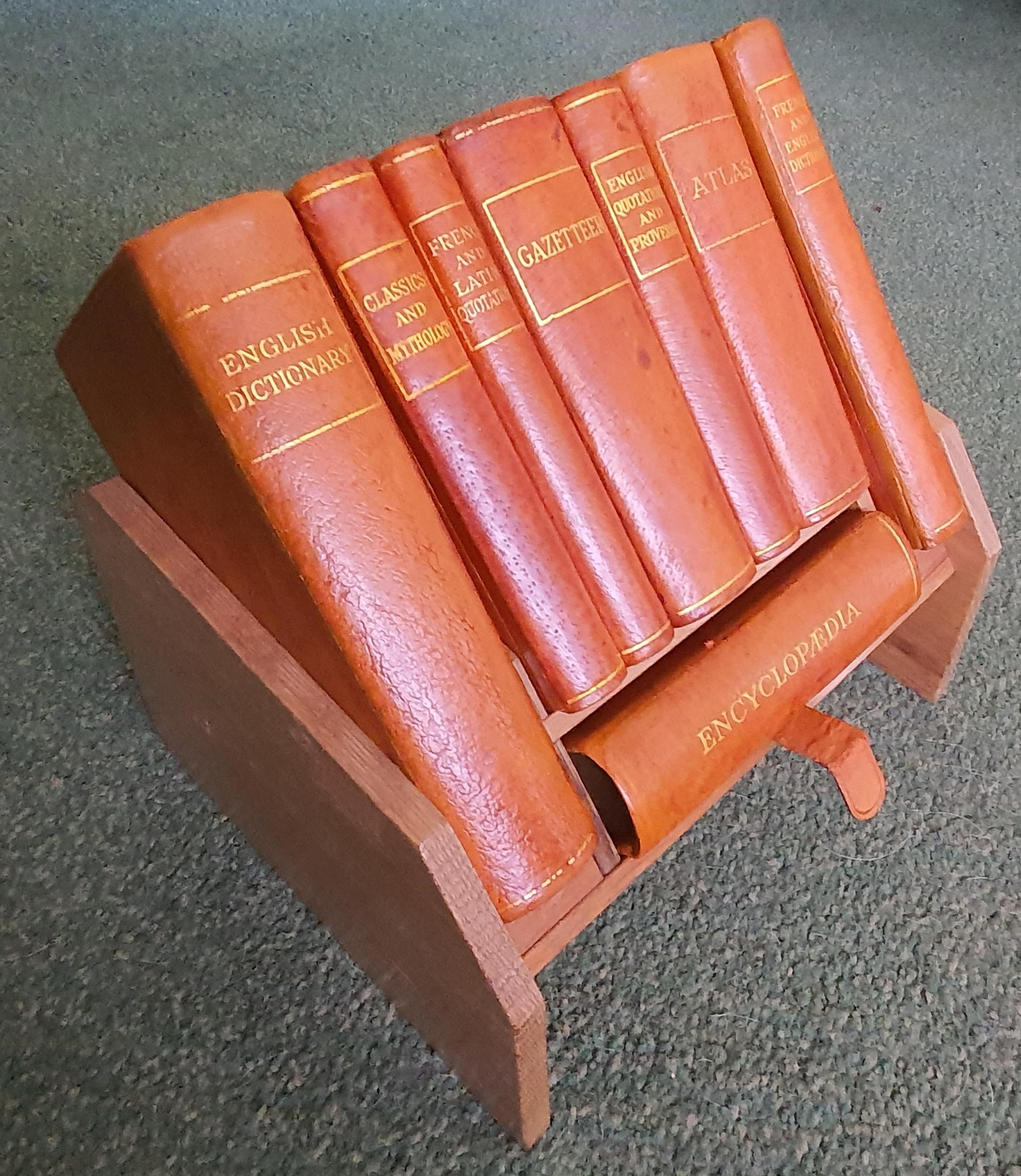 Image for Miniature (8 volume) Reference Library in original wooden book trough.