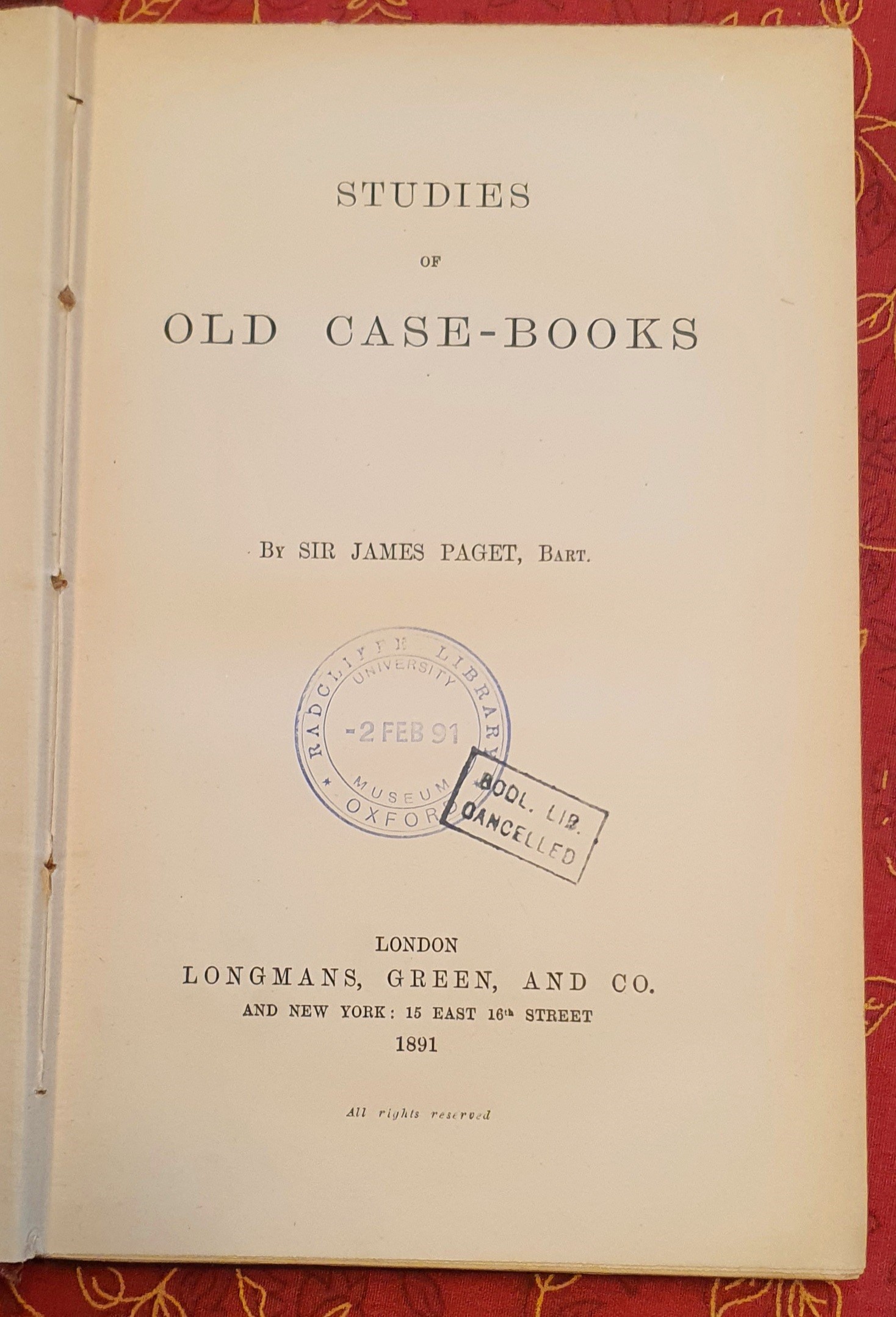 Image for Studies of Old Case-Books