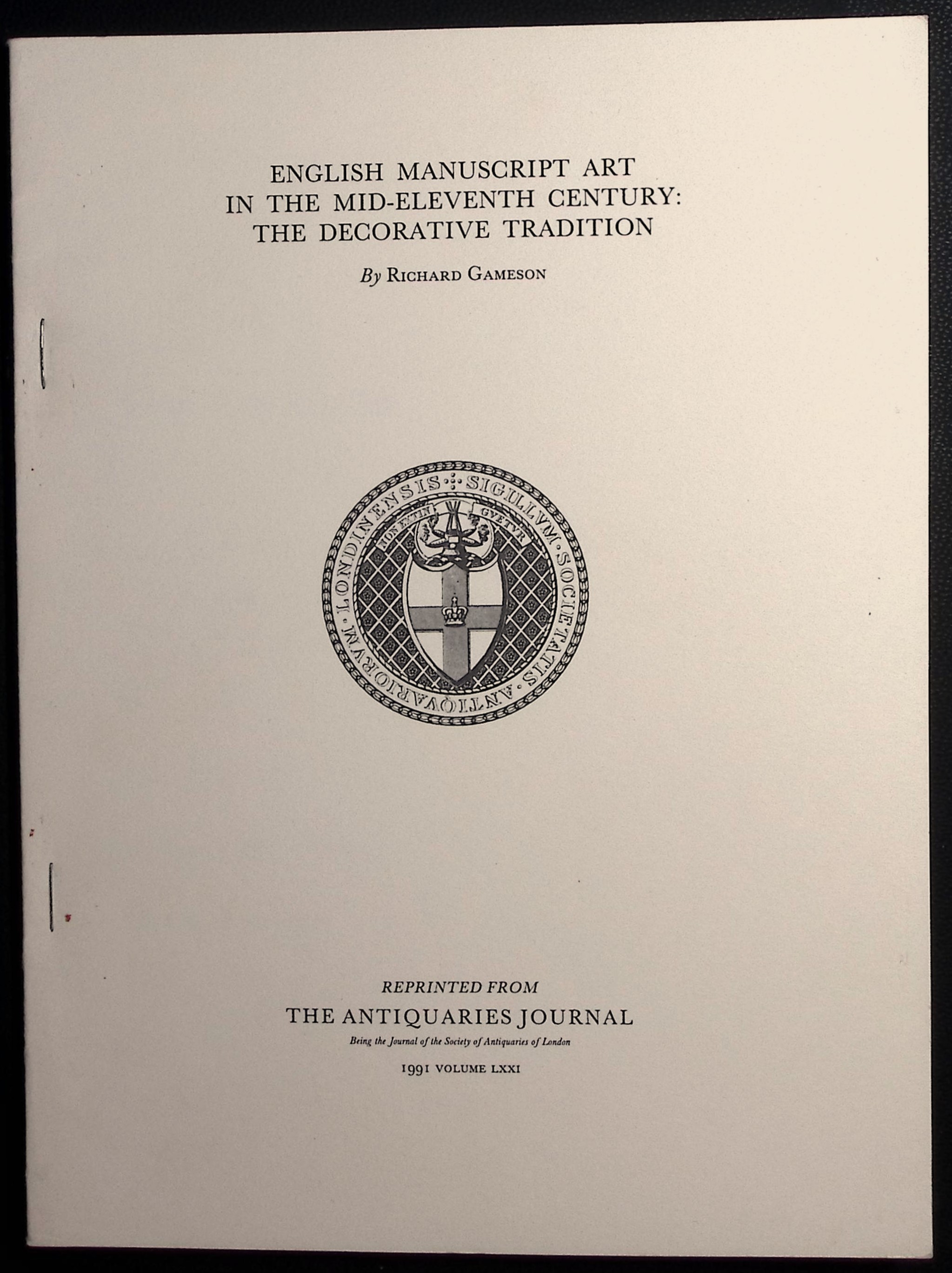 English Manuscript Art in the Mid-Eleventh Century: The Decorative Tradition.