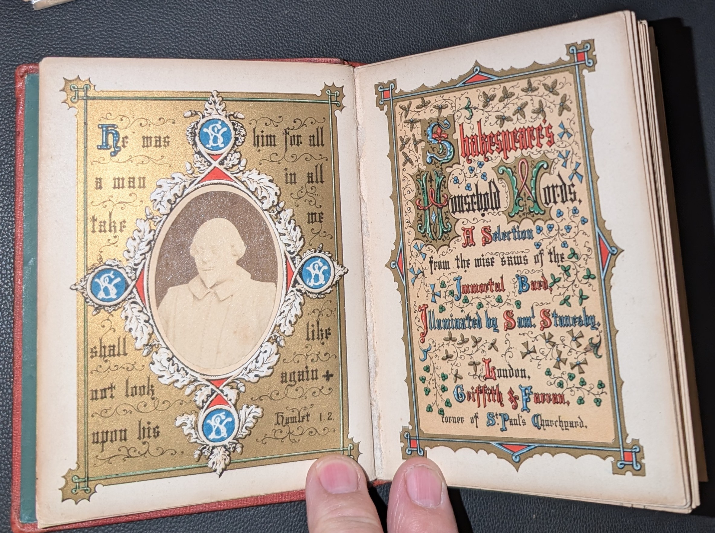 Shakespeare's Household Words : A selection from the wise saws of the immortal bard Illuminated by Saml. Stanesby.