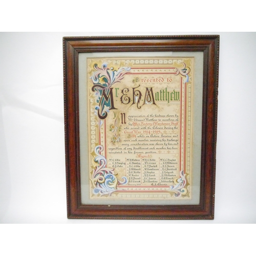 Presented to Mr. & H. Matthew.
