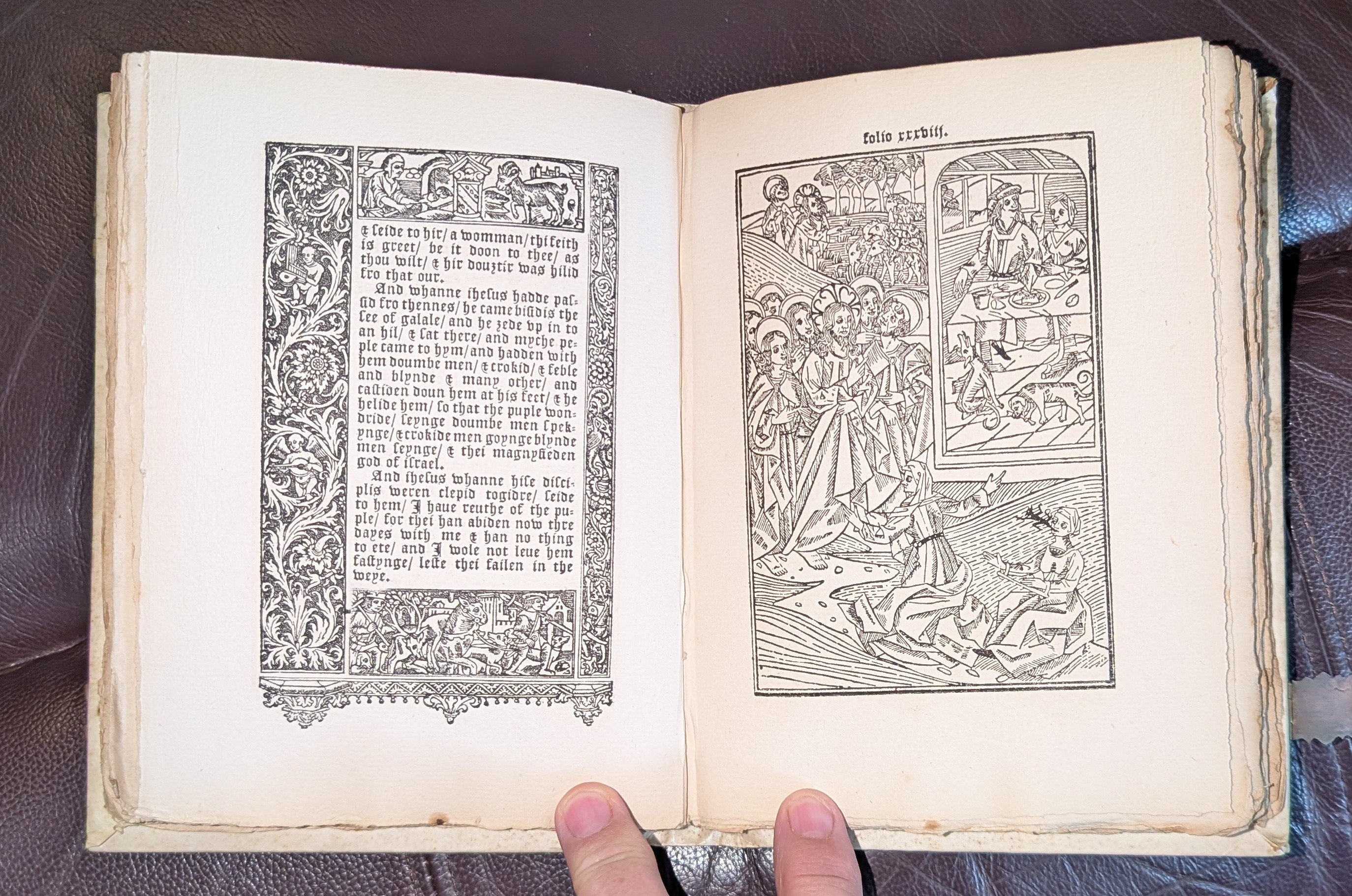 A Smaller Biblia Pauperum, Conteynynge Thyrtie And Eyghte Wodecuttes Illustratynge The Lyfe, Parablis, and Miraclis off Oure Blessid Lorde & Savioure Jhesus Crist, With the Propre Descrypciouns theroff extracted from the Originall Texte.